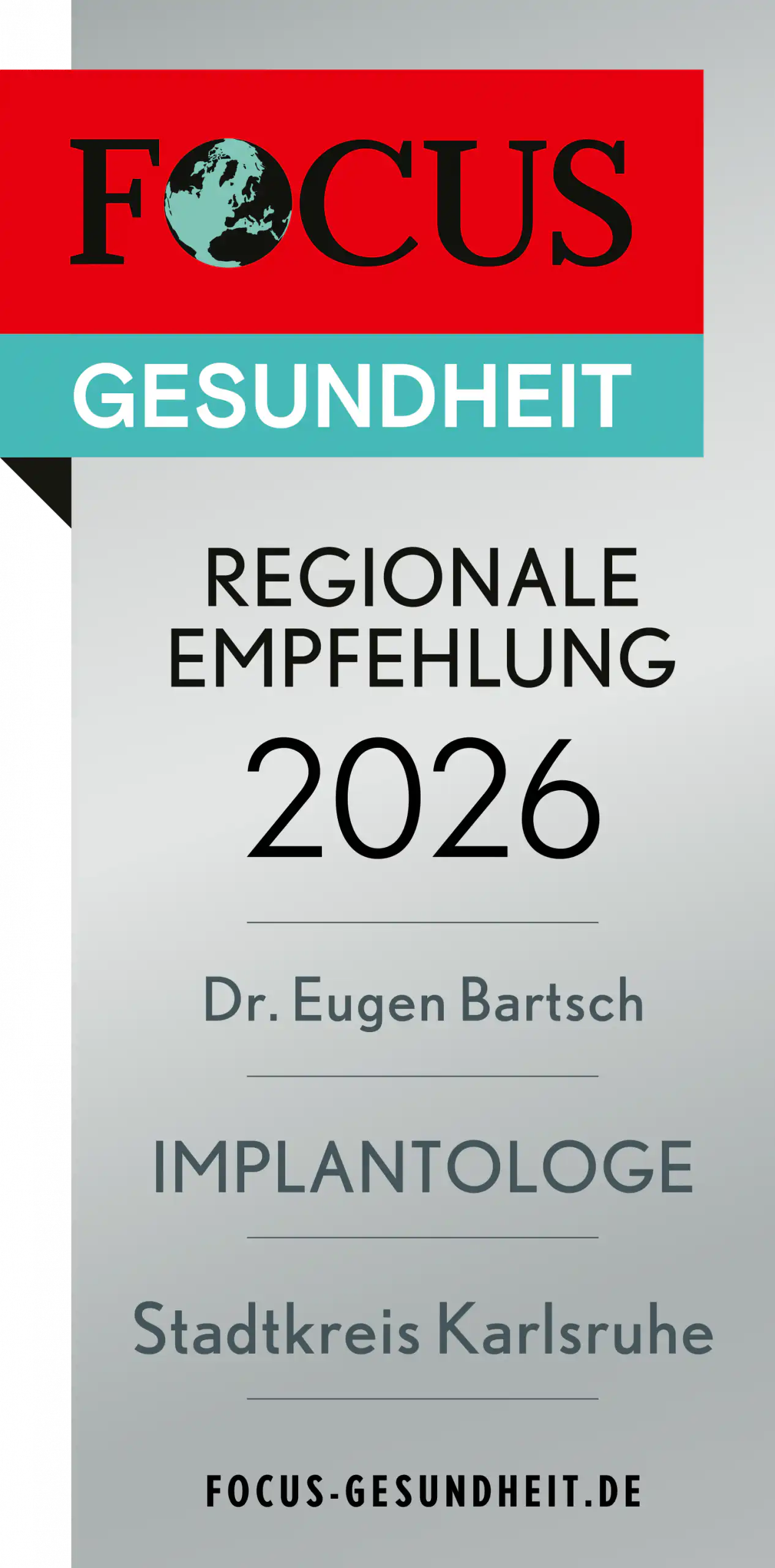 Focus Empfehlung 2026 Implantologe Stadtkreis Karlsruhe